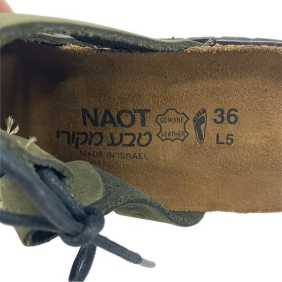 Naot Leather Strappy Sandals 36 Olive Israel - Picture 9 of 10